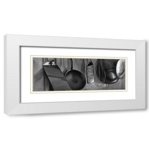 Ustensils White Modern Wood Framed Art Print with Double Matting by Atelier B Art Studio