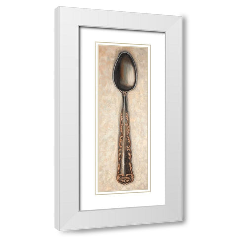 Vintage Spoon White Modern Wood Framed Art Print with Double Matting by Atelier B Art Studio