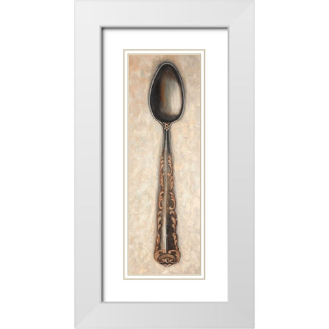 Vintage Spoon White Modern Wood Framed Art Print with Double Matting by Atelier B Art Studio