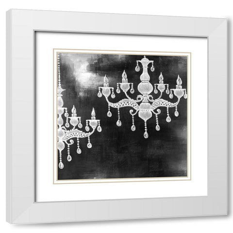 WHITE CHANDELIERS White Modern Wood Framed Art Print with Double Matting by Atelier B Art Studio