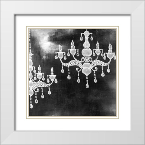 WHITE CHANDELIERS White Modern Wood Framed Art Print with Double Matting by Atelier B Art Studio