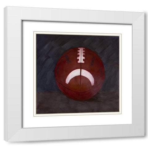 FOOTBALL BALL White Modern Wood Framed Art Print with Double Matting by Atelier B Art Studio