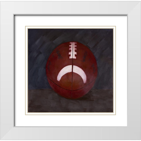 FOOTBALL BALL White Modern Wood Framed Art Print with Double Matting by Atelier B Art Studio