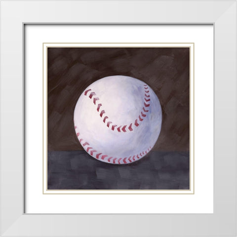 BASEBALL BALL White Modern Wood Framed Art Print with Double Matting by Atelier B Art Studio