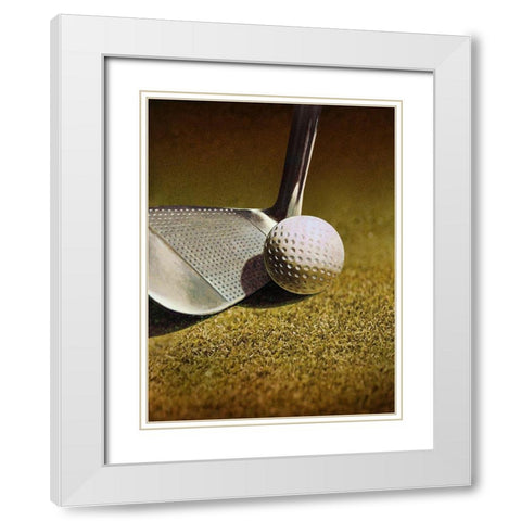 GOLF CLOSEUP White Modern Wood Framed Art Print with Double Matting by Atelier B Art Studio