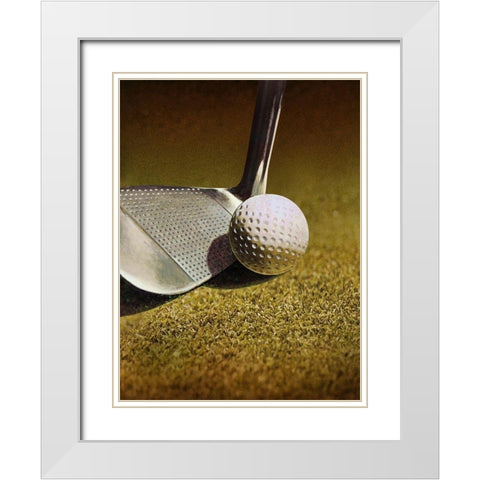 GOLF CLOSEUP White Modern Wood Framed Art Print with Double Matting by Atelier B Art Studio
