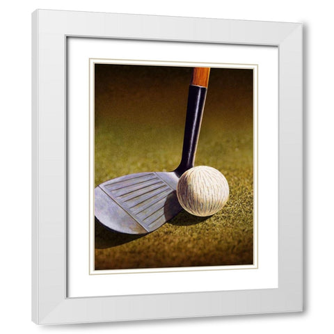 CLOSEUP OF A GOLF CLUB White Modern Wood Framed Art Print with Double Matting by Atelier B Art Studio