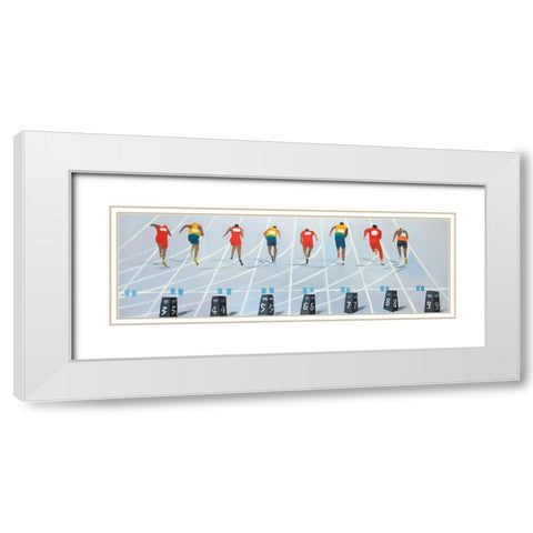 Race of 10 meters White Modern Wood Framed Art Print with Double Matting by Atelier B Art Studio