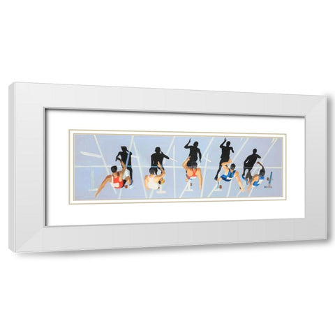 On your marks, get set, go! White Modern Wood Framed Art Print with Double Matting by Atelier B Art Studio