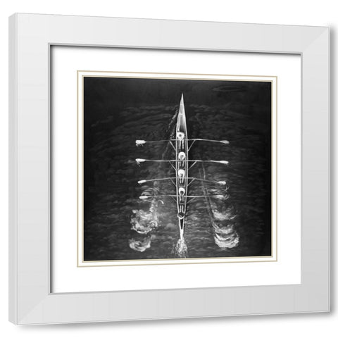 Rowing Boat White Modern Wood Framed Art Print with Double Matting by Atelier B Art Studio