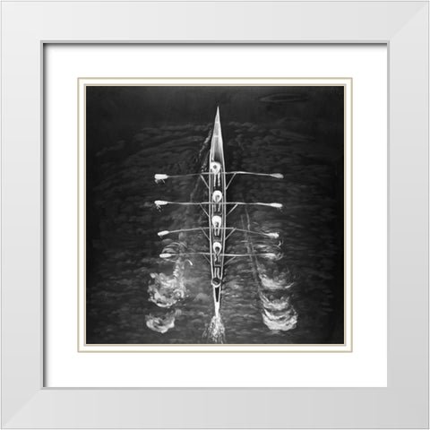 Rowing Boat White Modern Wood Framed Art Print with Double Matting by Atelier B Art Studio