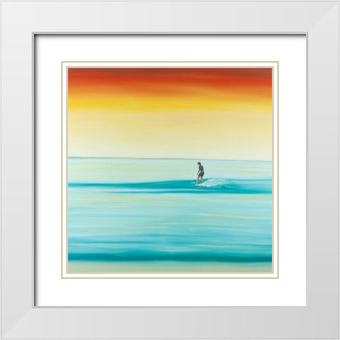 A Surfer by Dawn White Modern Wood Framed Art Print with Double Matting by Atelier B Art Studio