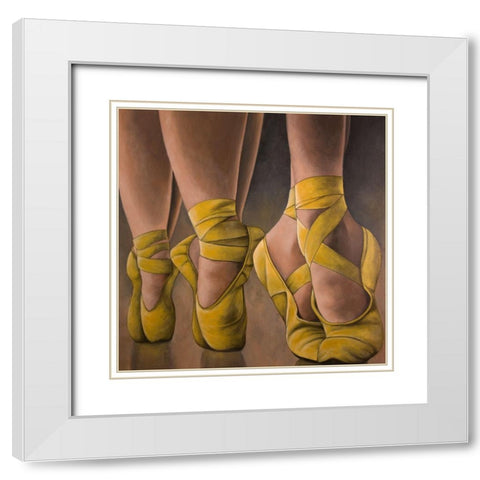 SYNCHRONIZED BALLERINAS White Modern Wood Framed Art Print with Double Matting by Atelier B Art Studio