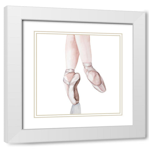 BALLERINA FEET White Modern Wood Framed Art Print with Double Matting by Atelier B Art Studio