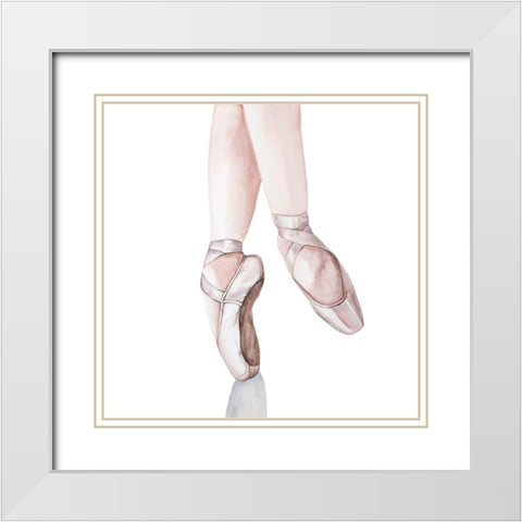 BALLERINA FEET White Modern Wood Framed Art Print with Double Matting by Atelier B Art Studio