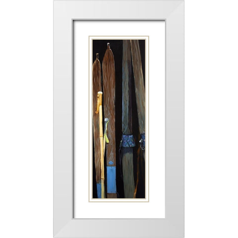 OLD SKIS White Modern Wood Framed Art Print with Double Matting by Atelier B Art Studio