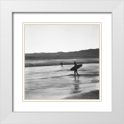 SURFERS White Modern Wood Framed Art Print with Double Matting by Atelier B Art Studio