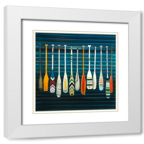 PADDLES White Modern Wood Framed Art Print with Double Matting by Atelier B Art Studio
