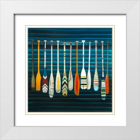 PADDLES White Modern Wood Framed Art Print with Double Matting by Atelier B Art Studio