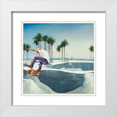 SKATE PARK White Modern Wood Framed Art Print with Double Matting by Atelier B Art Studio