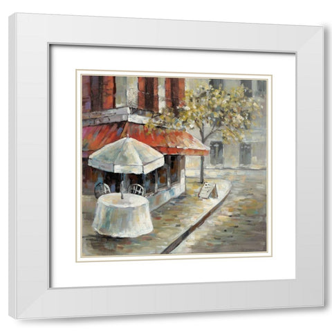 Deserted and sunny street White Modern Wood Framed Art Print with Double Matting by Atelier B Art Studio