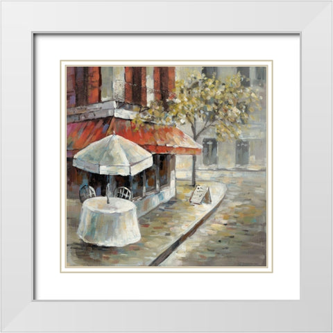 Deserted and sunny street White Modern Wood Framed Art Print with Double Matting by Atelier B Art Studio