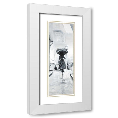 Day in the Rain White Modern Wood Framed Art Print with Double Matting by Atelier B Art Studio
