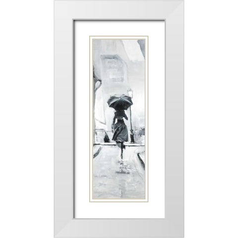 Day in the Rain White Modern Wood Framed Art Print with Double Matting by Atelier B Art Studio