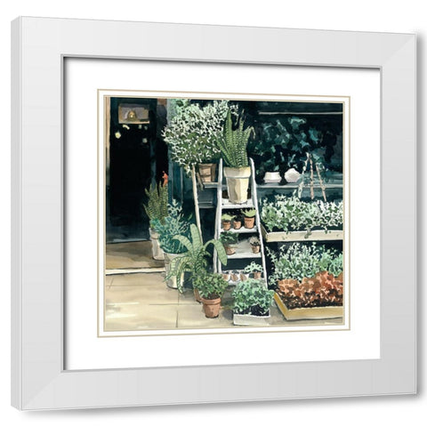 PLANTS SHOP White Modern Wood Framed Art Print with Double Matting by Atelier B Art Studio