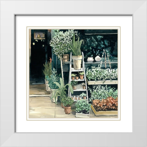 PLANTS SHOP White Modern Wood Framed Art Print with Double Matting by Atelier B Art Studio