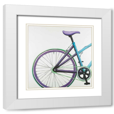 Rear Wheel of Bicycle White Modern Wood Framed Art Print with Double Matting by Atelier B Art Studio