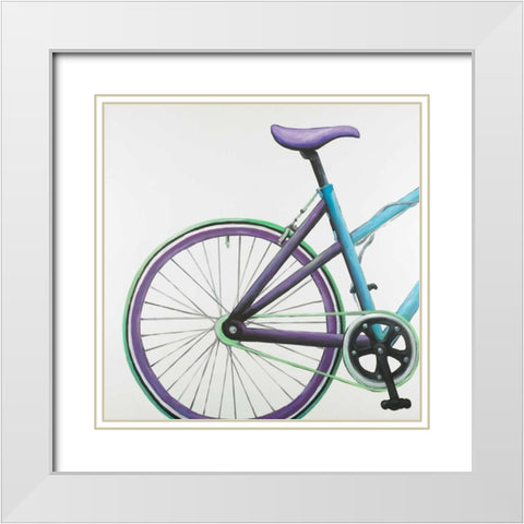 Rear Wheel of Bicycle White Modern Wood Framed Art Print with Double Matting by Atelier B Art Studio