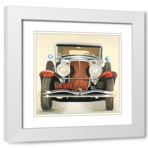 Vintage Luxury Car White Modern Wood Framed Art Print with Double Matting by Atelier B Art Studio