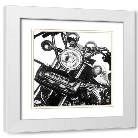 Realistic Motorcycle White Modern Wood Framed Art Print with Double Matting by Atelier B Art Studio