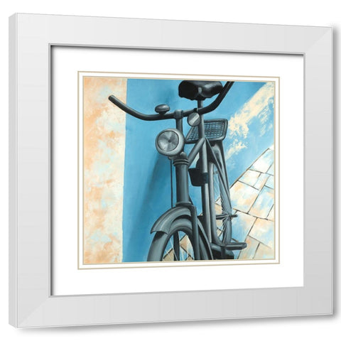 Abandoned Bicycle White Modern Wood Framed Art Print with Double Matting by Atelier B Art Studio