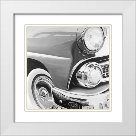 Beautiful Old Car White Modern Wood Framed Art Print with Double Matting by Atelier B Art Studio
