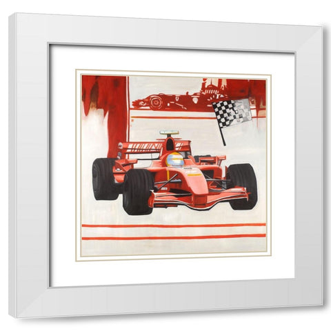 Formule 1 Car White Modern Wood Framed Art Print with Double Matting by Atelier B Art Studio