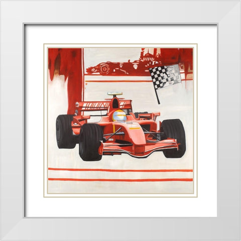 Formule 1 Car White Modern Wood Framed Art Print with Double Matting by Atelier B Art Studio