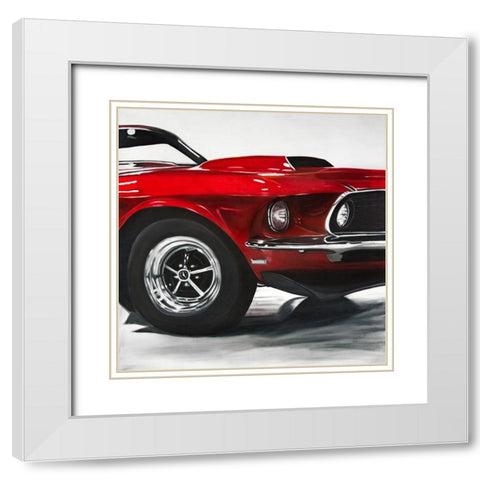 CLASSIC CAR White Modern Wood Framed Art Print with Double Matting by Atelier B Art Studio