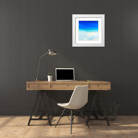 Satellite View of the Ocean White Modern Wood Framed Art Print with Double Matting by Atelier B Art Studio