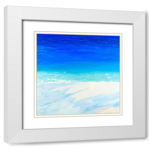 Satellite View of the Ocean White Modern Wood Framed Art Print with Double Matting by Atelier B Art Studio