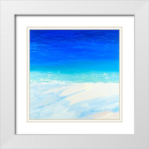Satellite View of the Ocean White Modern Wood Framed Art Print with Double Matting by Atelier B Art Studio