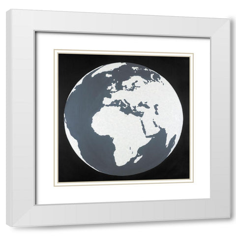 Earth White Modern Wood Framed Art Print with Double Matting by Atelier B Art Studio