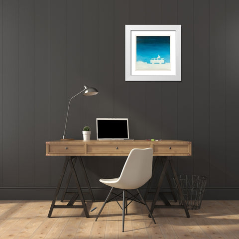 RELAX CAMPING CAR White Modern Wood Framed Art Print with Double Matting by Atelier B Art Studio