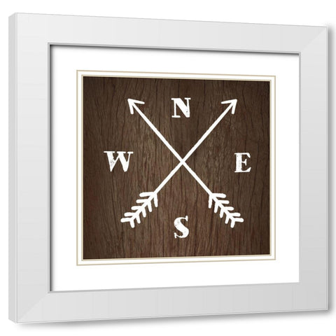 CARDINAL POINTS White Modern Wood Framed Art Print with Double Matting by Atelier B Art Studio