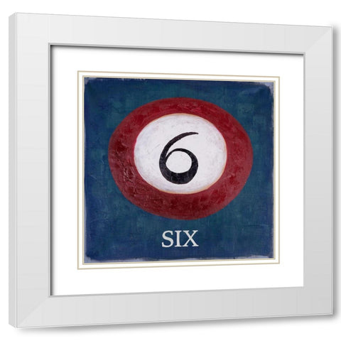 BILLIARD BALL NO6 White Modern Wood Framed Art Print with Double Matting by Atelier B Art Studio