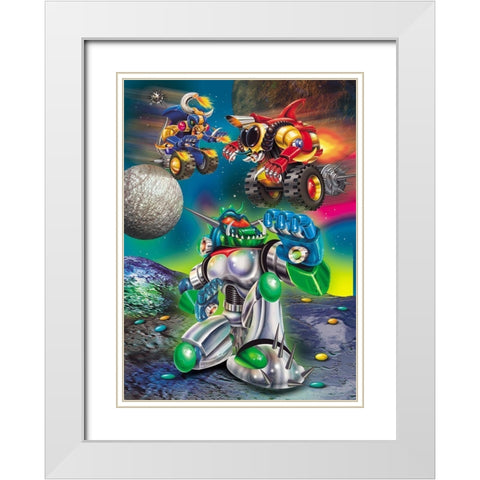 Space 3 White Modern Wood Framed Art Print with Double Matting by Hoenderkamp, Patrick