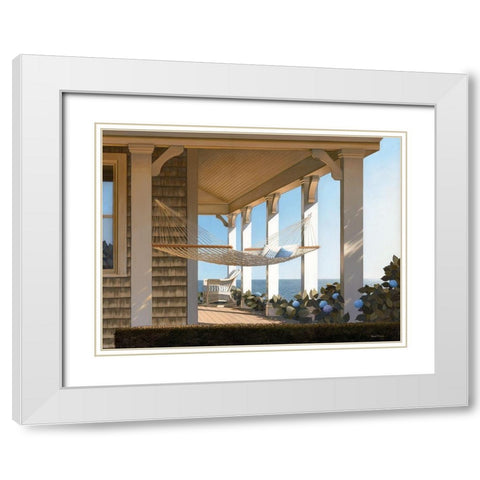 Seaside Hammock White Modern Wood Framed Art Print with Double Matting by Pollera, Daniel