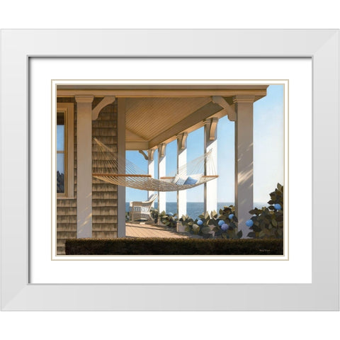 Seaside Hammock White Modern Wood Framed Art Print with Double Matting by Pollera, Daniel