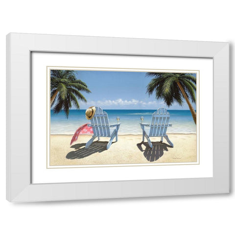 Cocktails for Two White Modern Wood Framed Art Print with Double Matting by Pollera, Daniel